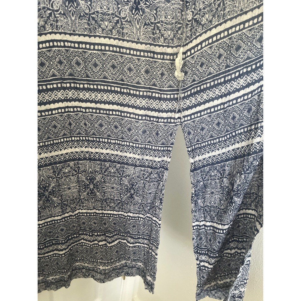 Rip Curl Kimono Duster Blue White Patterned Bohemian Cover Up Lightweight Size L - Picture 2 of 4